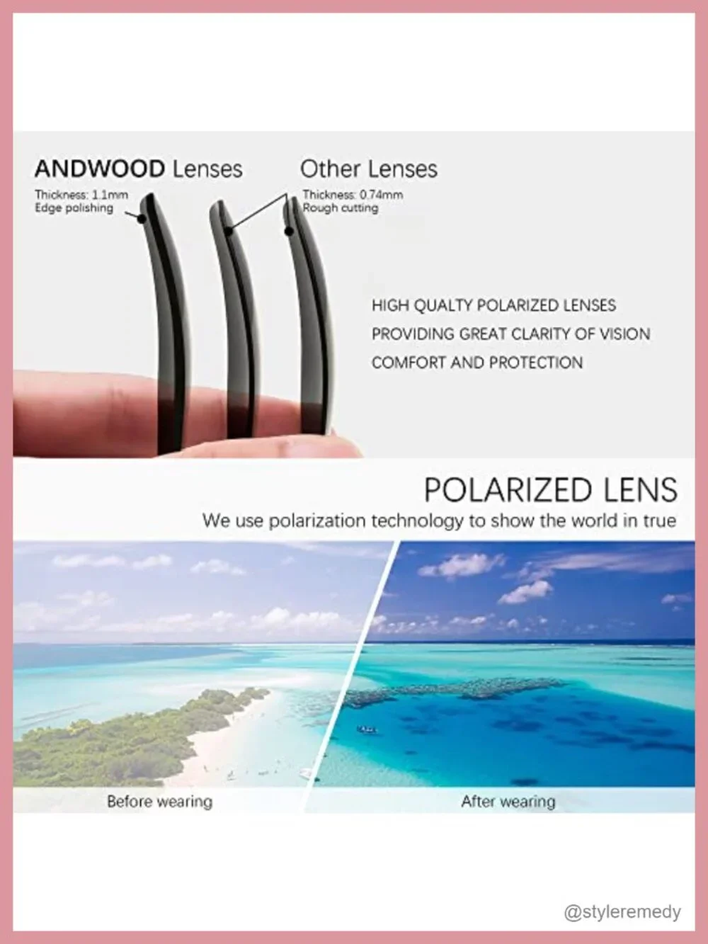 Square Polarized Sunglasses UV Protection Oversized Flat Top Shades Driving